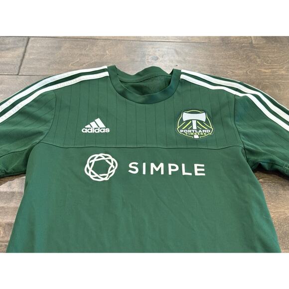Adidas Mens Green MLS Portland Timbers Simple Short-Sleeve Jersey Size S SMALL - Picture 4 of 9